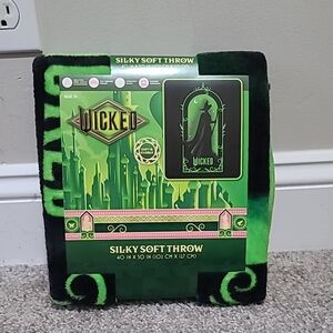 Universal Studios Wicked Movie Silky Soft Throw Blanket Green, Black Elphaba